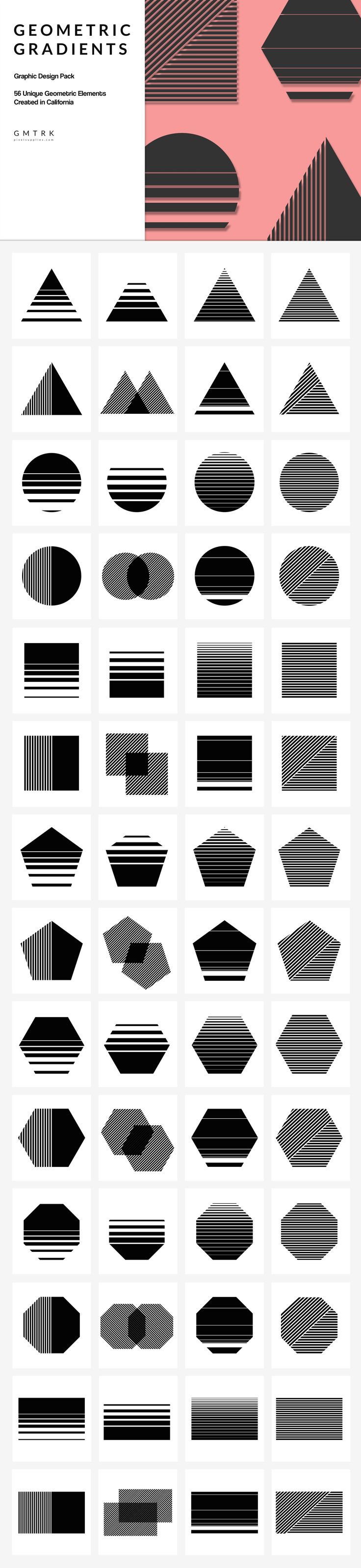 Geometric Gradients by Pixel Supplies on Creative Market