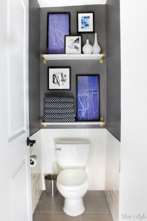 Water closets don't have to be boring. Take the focus off the toilet with ti…