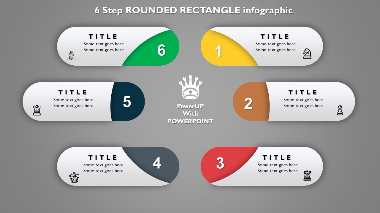 9.Create 6 step ROUNDED RECTANGULAR infograhic/PowerPoint Presentation/Graphic Design/Free Template