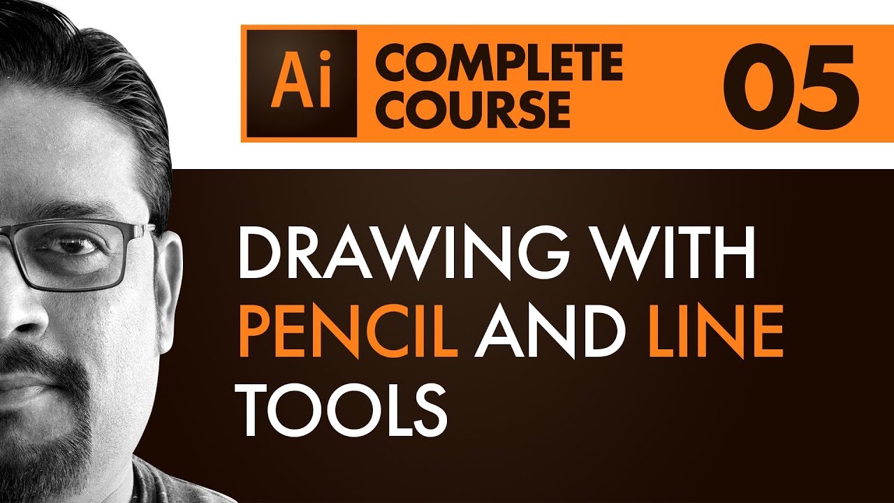 Adobe Illustrator CC 2018 Tutorial –  Pencil tool, Line tool, Graphic Design In Hindi