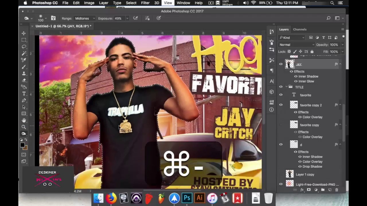 Custom Mixtape Cover Graphic design | Jay Critch Hood Favorite