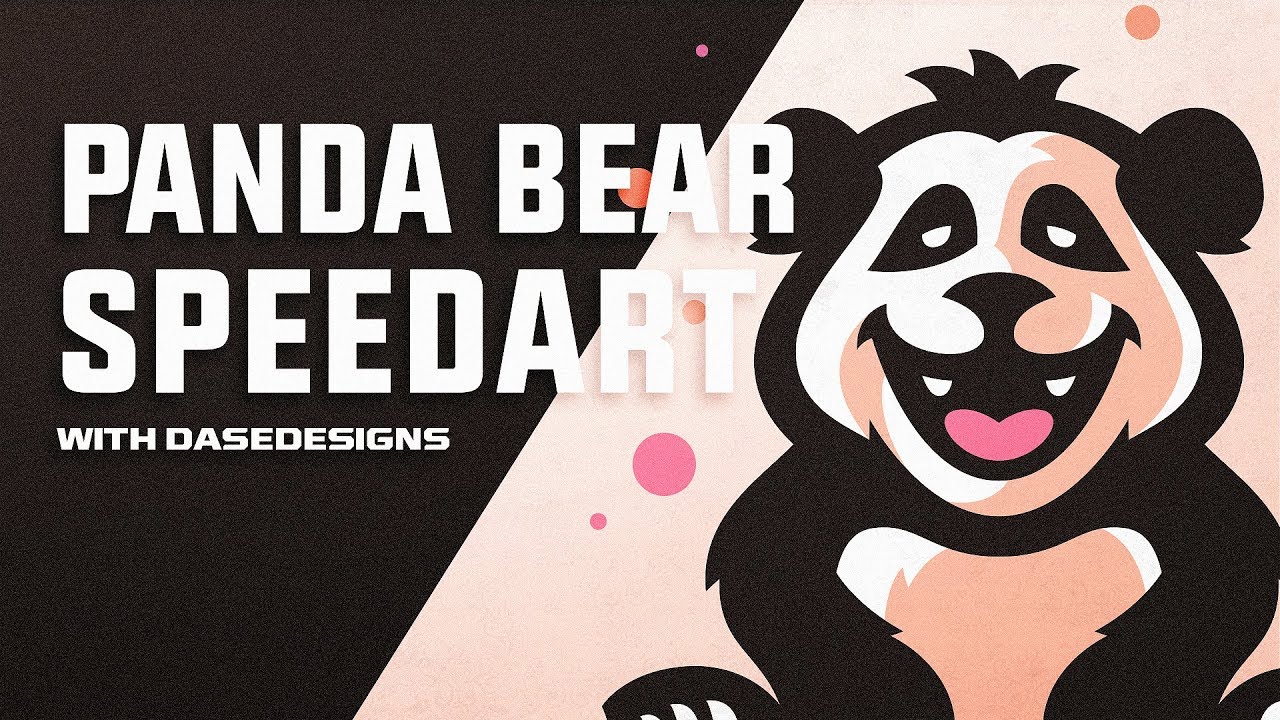 Panda Bear Cartoon Logo | Adobe Illustrator | Graphic Design Speedart | DaseDesigns