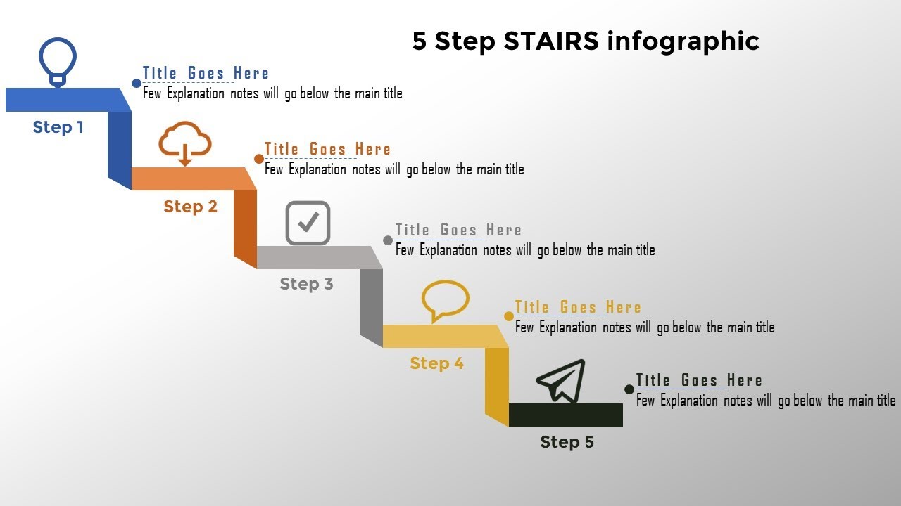 5.Create 5 Step STAIRS infographics/PowerPoint Presentation/Graphic Design/Free Template