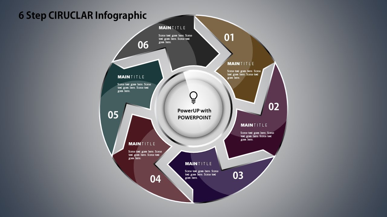 13.Create 6 step CIRCULAR infographic/PowerPoint Presentation/Graphic Design/Free Template