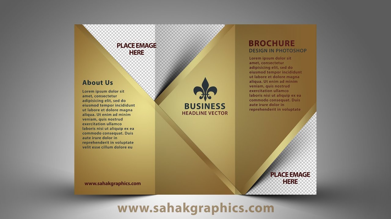 Tri Fold Brochure Design | Photoshop CC Tutorial Golden