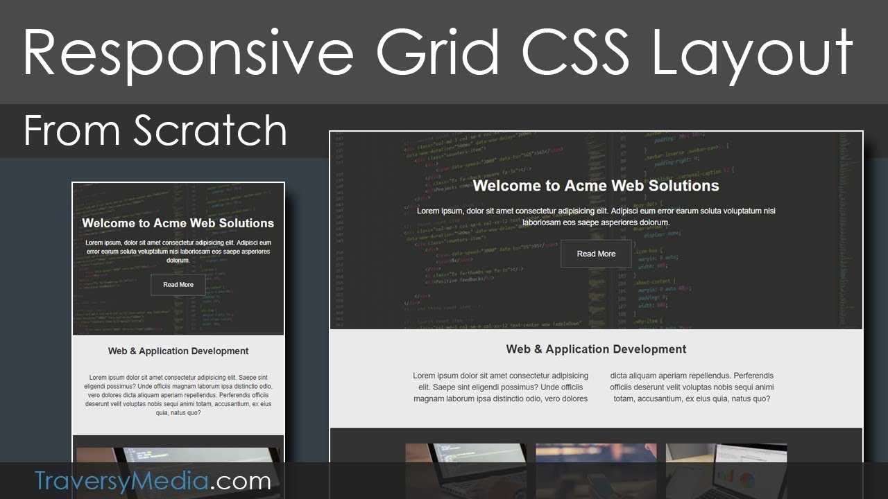 Grid CSS Responsive Website Layout – “Mobile First” Design