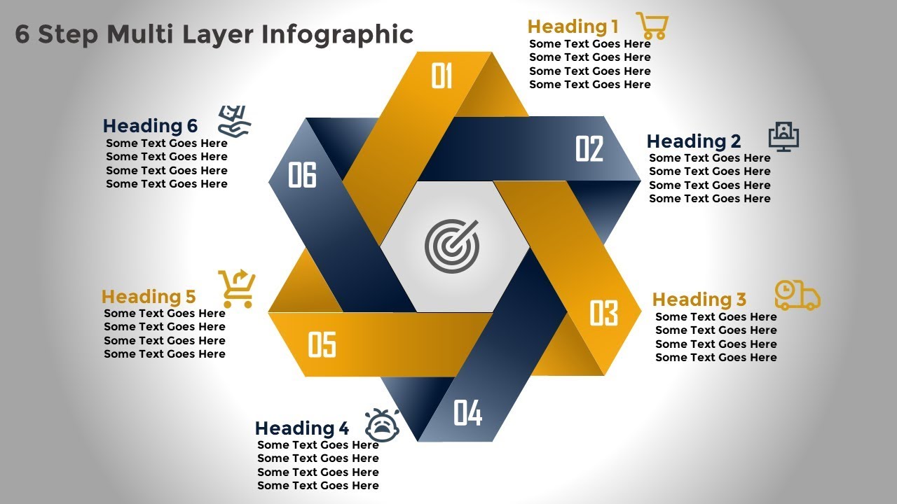 2.Create 6 STEP MULTI LAYER infographic/Powerpoint Presentations/Graphic Design/Free Template