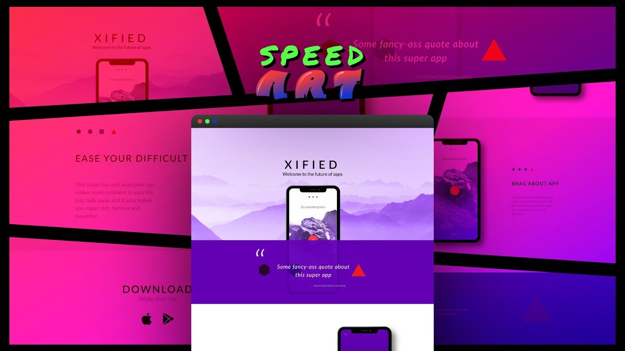 Web Design Speed Art – iPhone X Inspired App Website | FIGMA