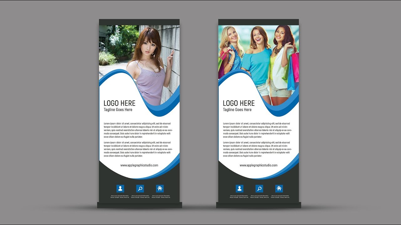 Design Corporate Roll Up Banner in Photoshop – Graphic Design Tutorial