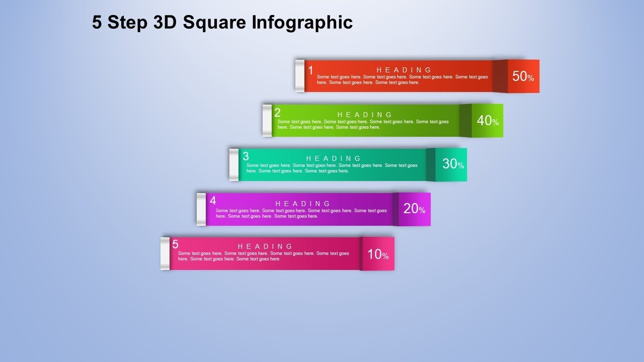 15.Create 5 step 3D square infographic/PowerPoint Presentation/Graphic Design/Free Template