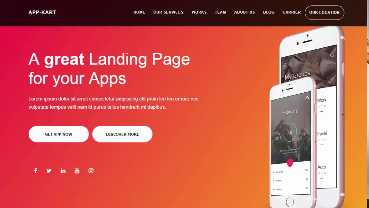 #1 Full Screen Landing page website design from very scratch- ( Html 5 & css 3 )
