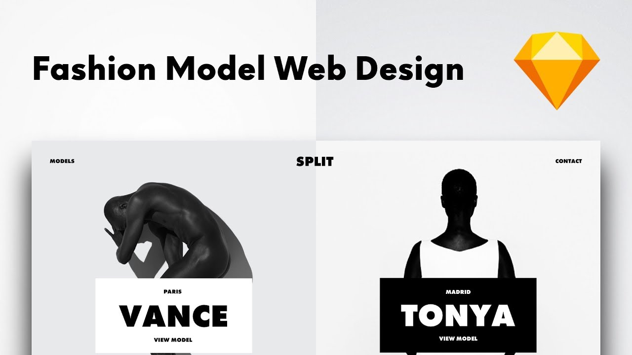 Fashion Model Website Design | SPLIT (UI Design in Sketch #08)