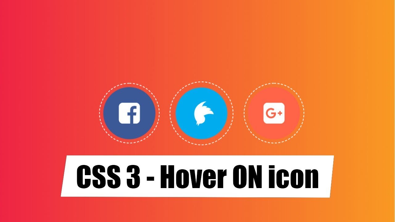 css 3-Hover effects of Social Profile for website design – 3 minute video