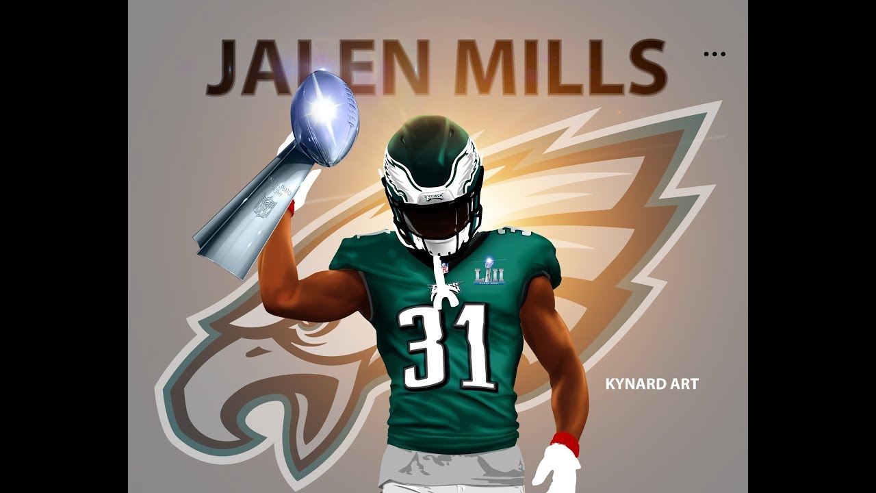 Jalen Mills Philadelphia Eagles Graphic Art And 2018 Highlights @Kynardart