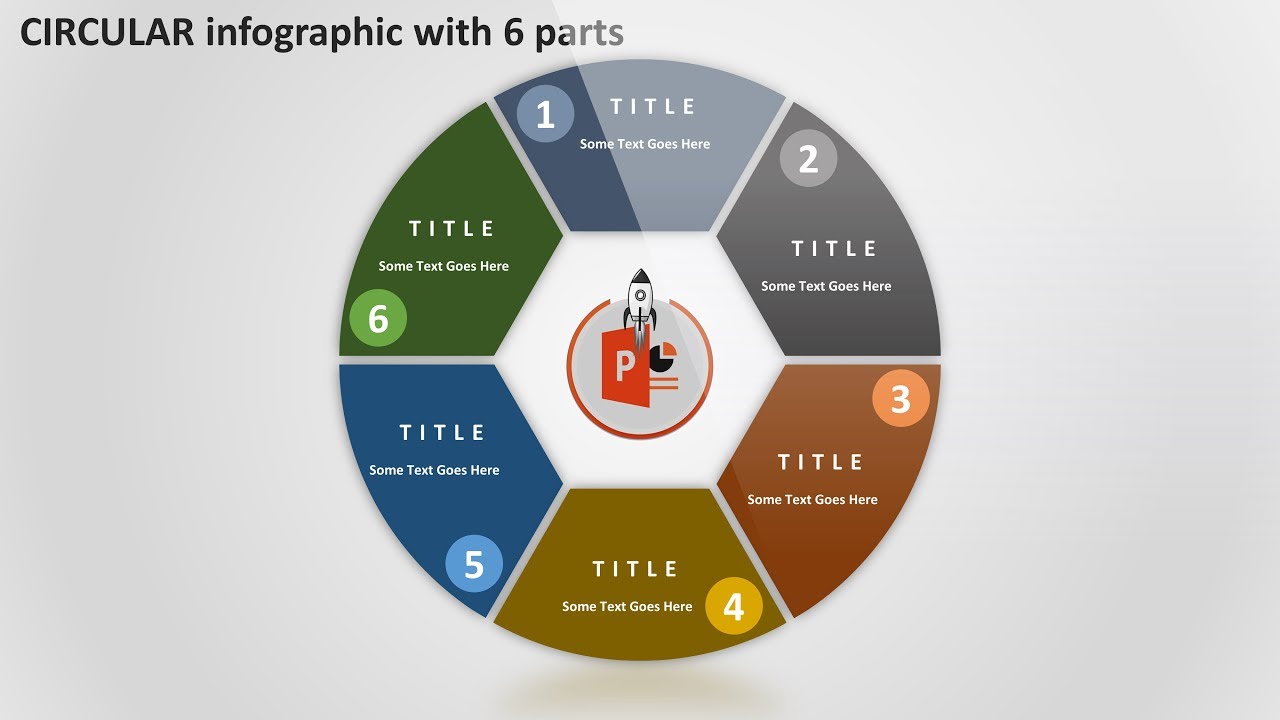 3.Create CIRCULAR infographic with 6 parts/PowerPoint presentations/Graphic Design/Free Template