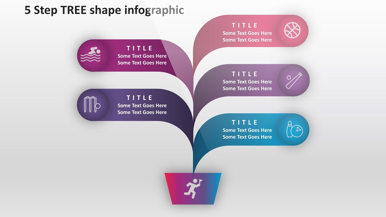 4.Create 5 Step TREE SHAPE infographics/PowerPoint Presentation/Graphic Design/Free Template