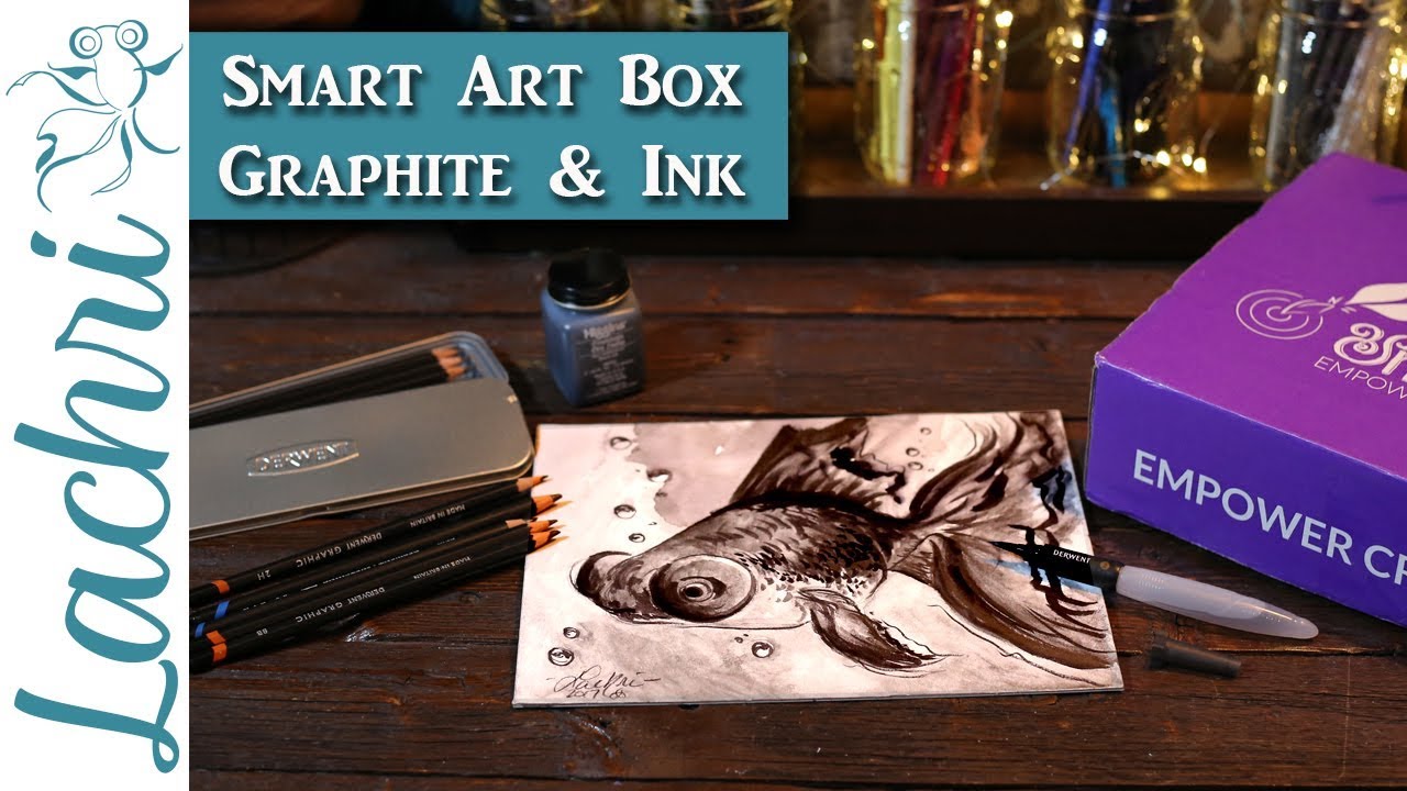 Smart Art Box – Water Soluble Graphite, Derwent Graphics & Ink Goldfish – Lachri