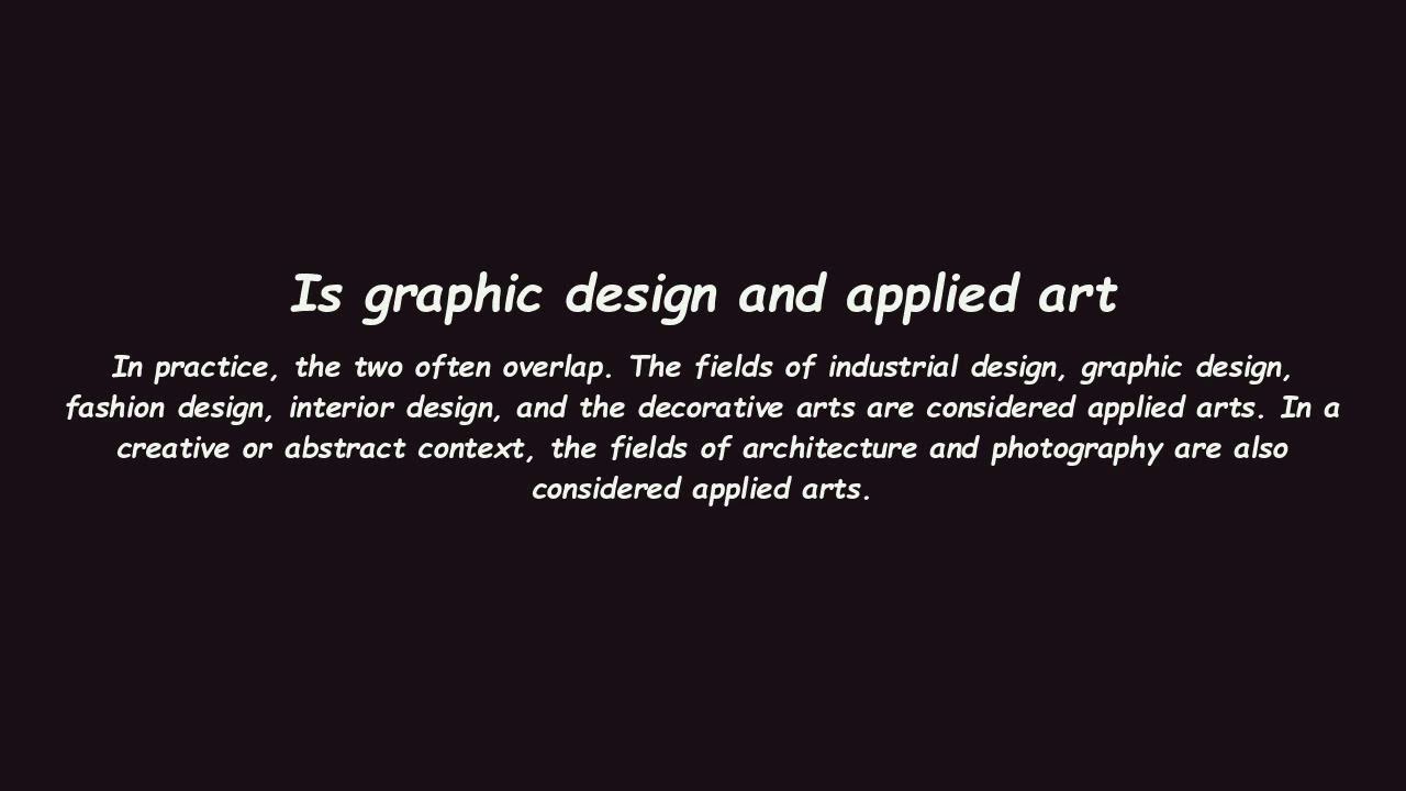 Is graphic design and applied art
