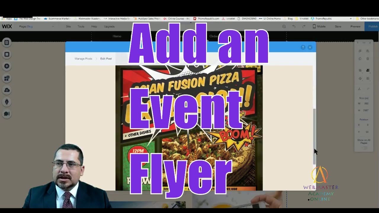 Add an event flyer to your homepage – Web Design – Wix Tutorial